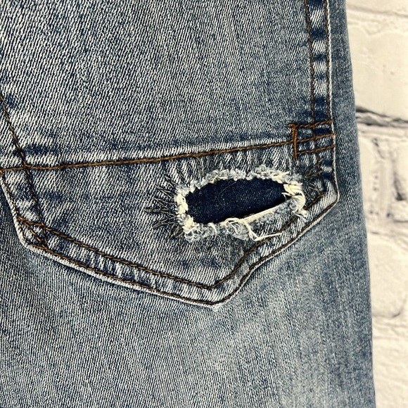 Aeropostale jeans skinny distressed patches blue size 31 - Picture 10 of 17